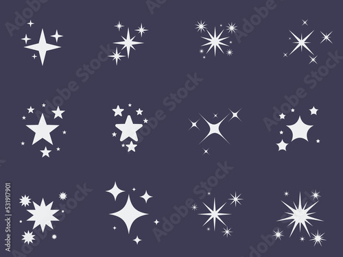 set star or sparkling icon collection vector illustration EPS10