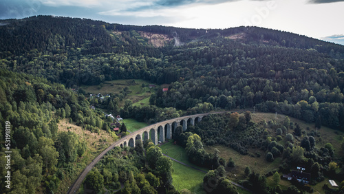 Railroad viaduct in Novina  Kry  tofovo   dol    Liberec  Czech Republic 