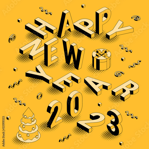 Christmas and New Year greeting card