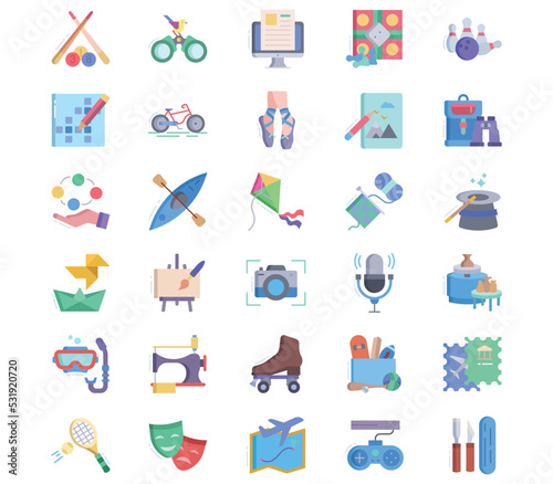 Hobby and free time icon set