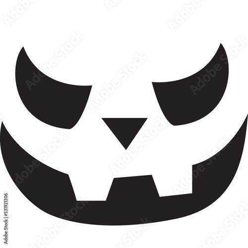 Halloween monster emotions and funny faces for 31 October. Face pumpkin, evil and witch
