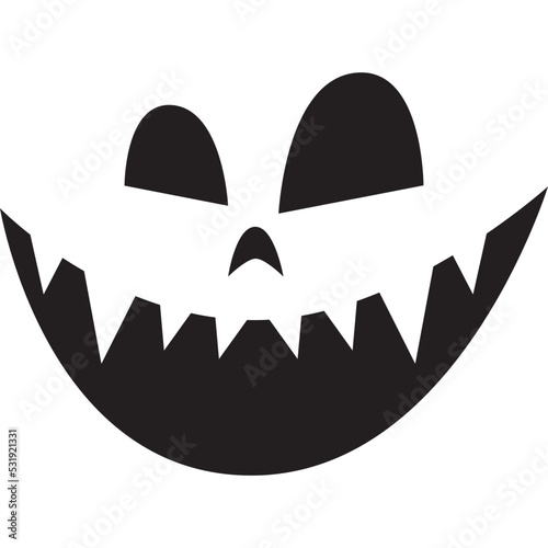 Halloween monster emotions and funny faces for 31 October. Face pumpkin, evil and witch