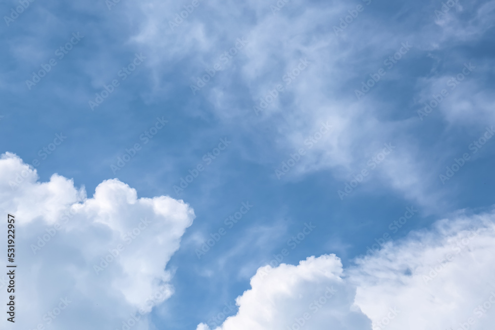 Picturesque view of beautiful blue sky with fluffy clouds Picturesque view of beautiful blue sky with fluffy clouds