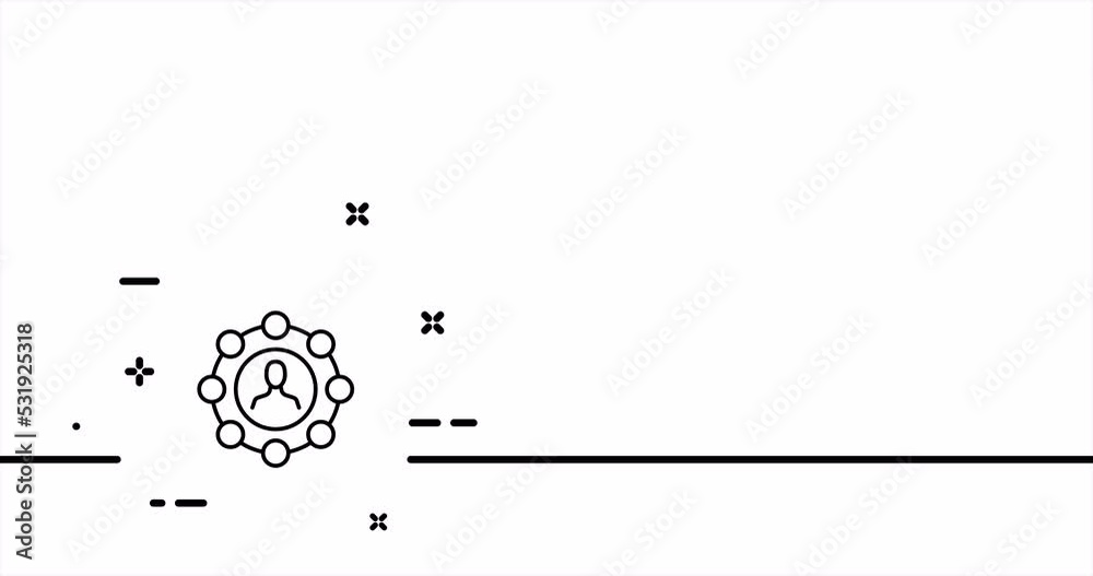 Tasks distribution. Teamwork, workflow, subordinates, relationships, teambuilding, plan, schedule. Business concept. One line drawing animation. Motion design. Animated technology logo. Video 4K