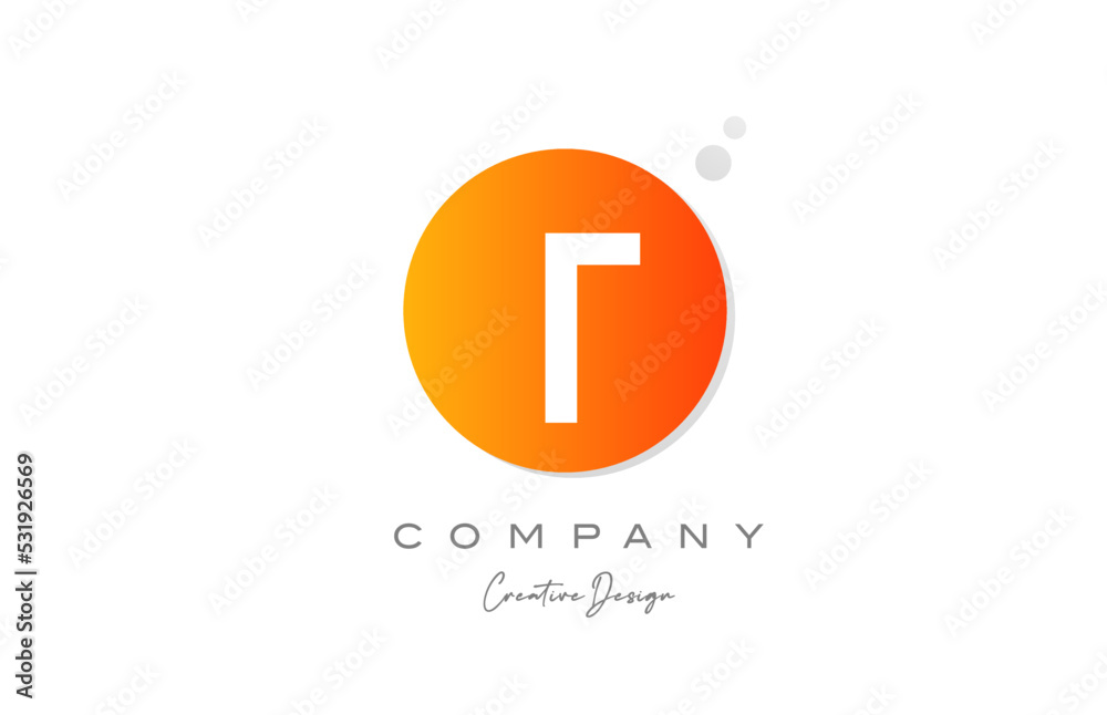 T orange sphere alphabet letter logo icon design with dot. Creative template for company and business T orange sphere alphabet letter logo icon design with dot. Creative template for company and business