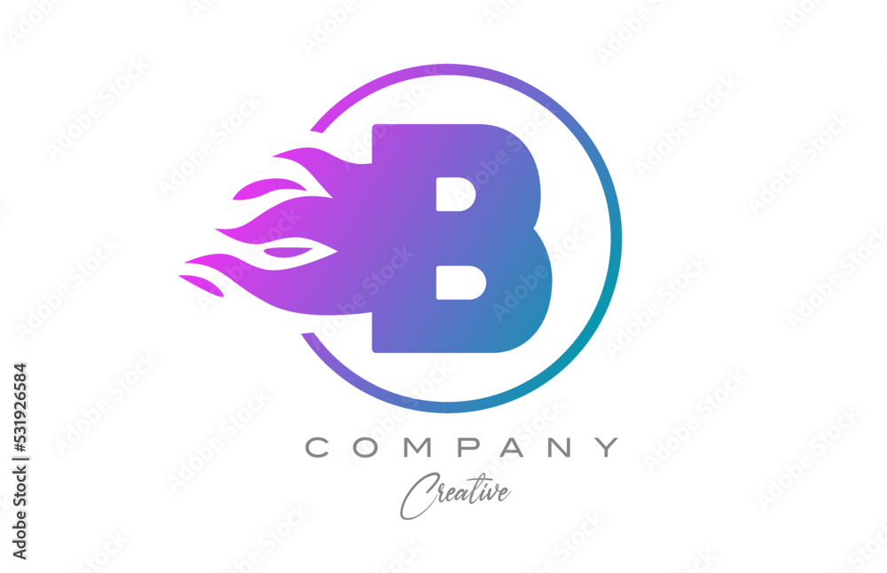 pink B alphabet letter icon for corporate with purple flames. Design with suitable for a company logo pink B alphabet letter icon for corporate with purple flames. Design with suitable for a company logo