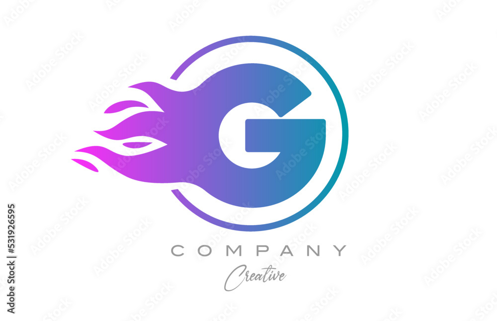 pink G alphabet letter icon for corporate with purple flames. Design with suitable for a company logo pink G alphabet letter icon for corporate with purple flames. Design with suitable for a company logo