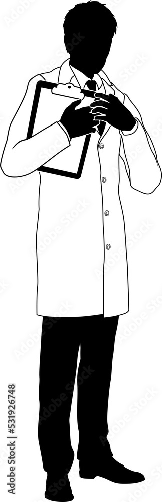 Scientist Engineer Survey Clipboard Man Silhouette Scientist Engineer Survey Clipboard Man Silhouette