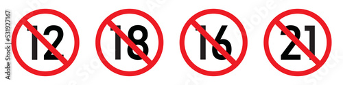 Age restriction sign icon. Age limited sign icon, vector illustration Free Download Age restriction sign icon. Age limited sign icon, vector illustration - GFXLoad