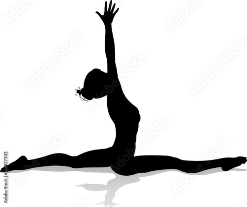 Yoga Pilates Pose Woman Sil...