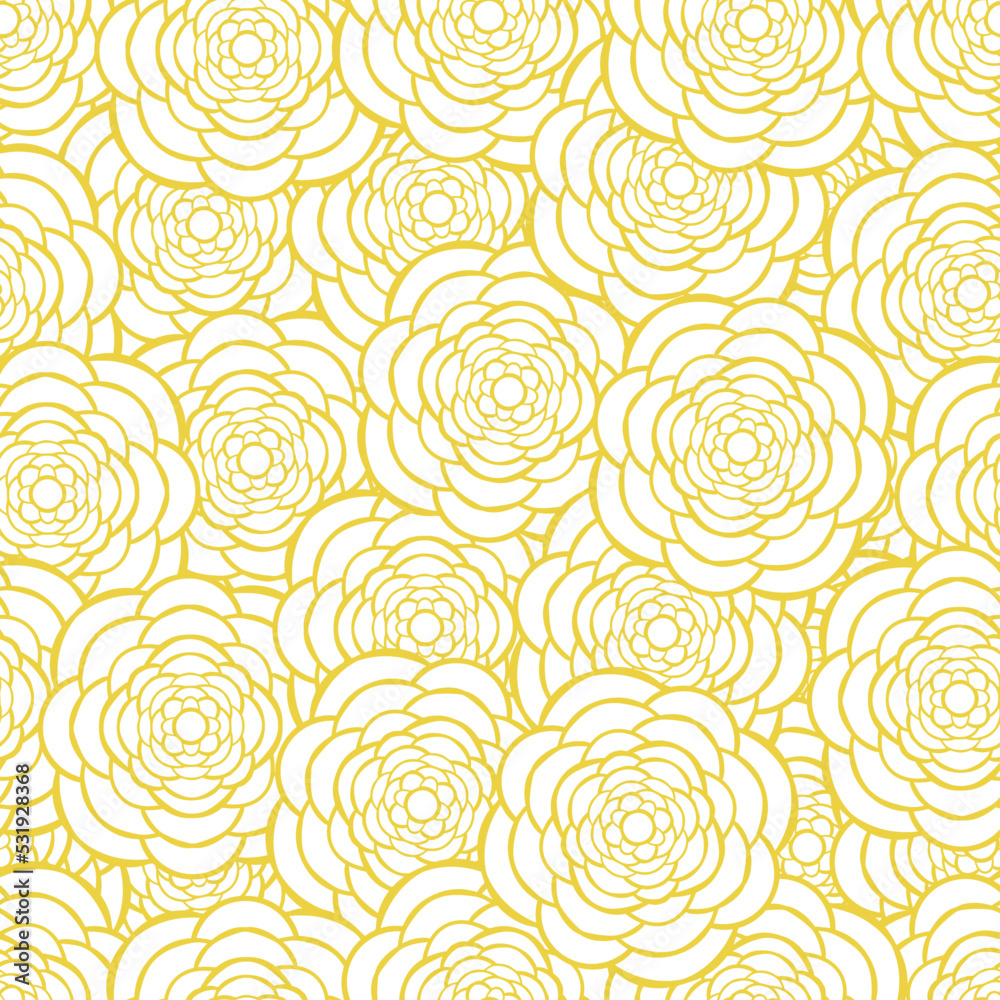 Romantic Retro Rose Shapes - YELLOW beige white Romantic Retro Rose Shapes - YELLOW beige white
