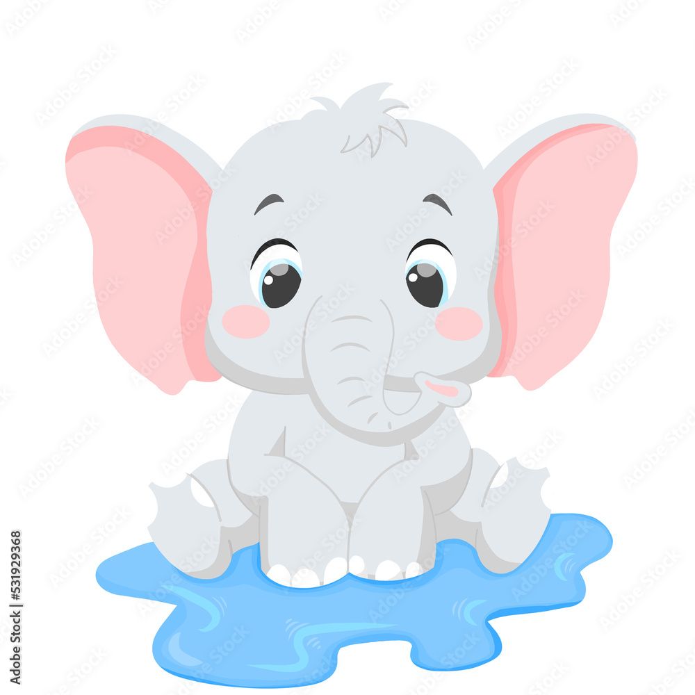 cute elephant animal illustration 