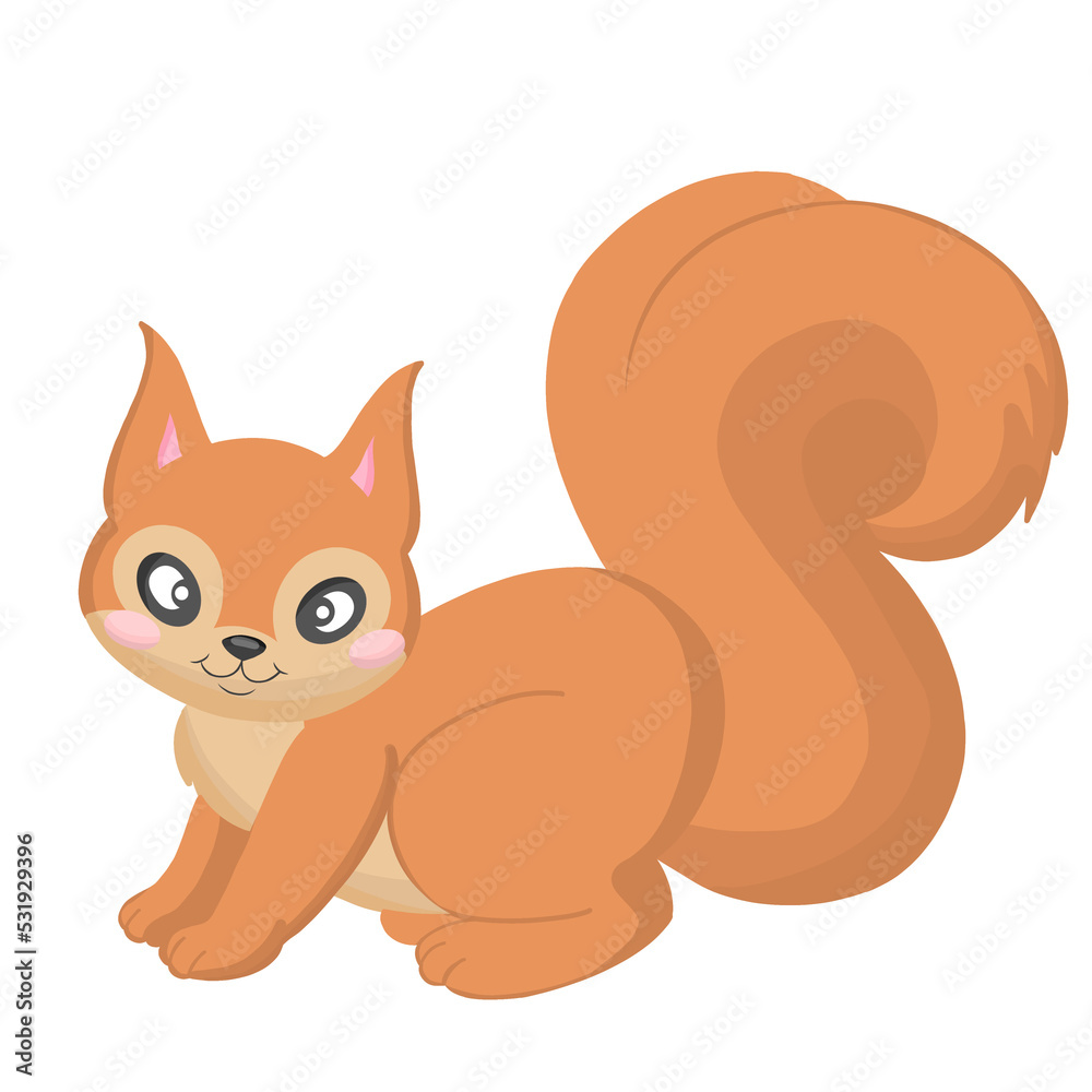 Fototapeta premium cute squirrel animal illustration 