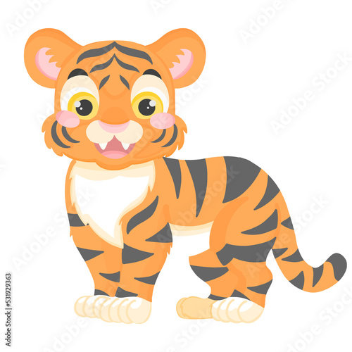 Fototapeta Naklejka Na Ścianę i Meble -  cute tiger animal illustration 