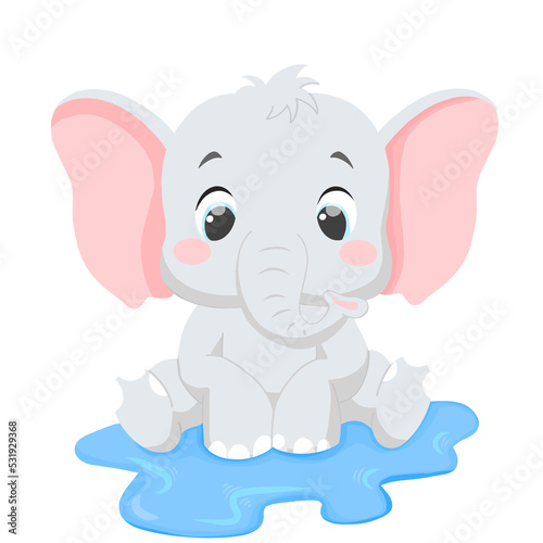 cute elephant animal illustration 