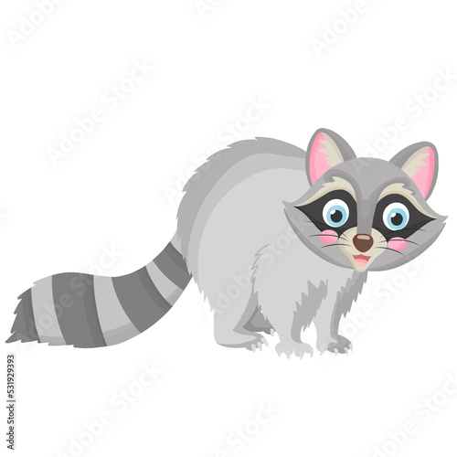 cute raccoon animal illustration 