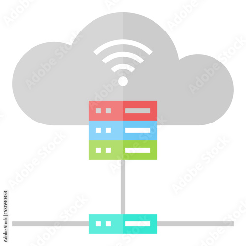 cloud server icon illustration