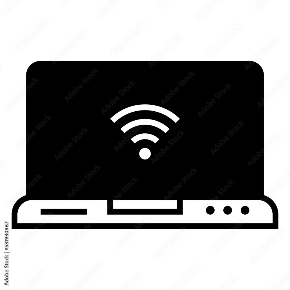 laptop wifi icon illustration laptop wifi icon illustration