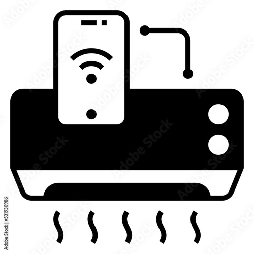 smart ac icon illustration