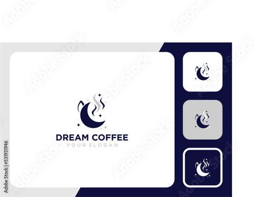 coffee logo design with drean and moon