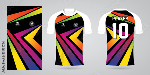 colorful football jersey sport design template