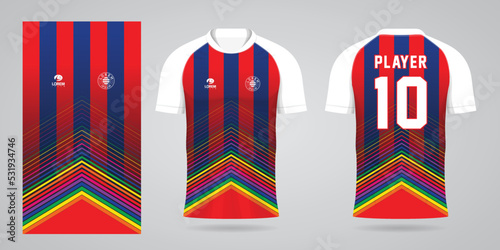 colorful football jersey sport design template