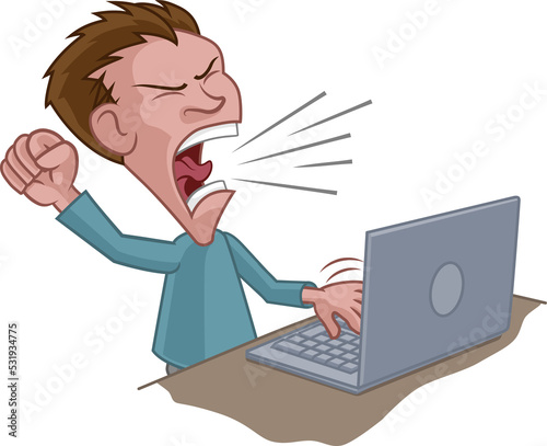 An angry stressed man shout...
