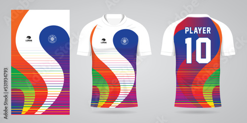 colorful football jersey sport design template