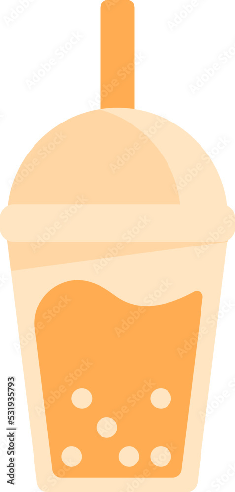 Boba Take Out Flat Vector Illustration Boba Take Out Flat Vector Illustration