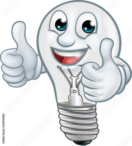 Light Bulb Cartoon Characte...