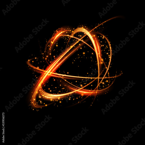 Abstract beautiful light background. Magic sparks on a dark background. Mystical speed stripes, glitter effect. Shine of cosmic rays. Neon lines of speed and fast wind. Glow effect, powerful energy.