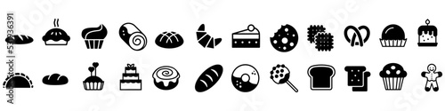 Bakery icon vector set. cooking illustration sign collection. bake symbol.