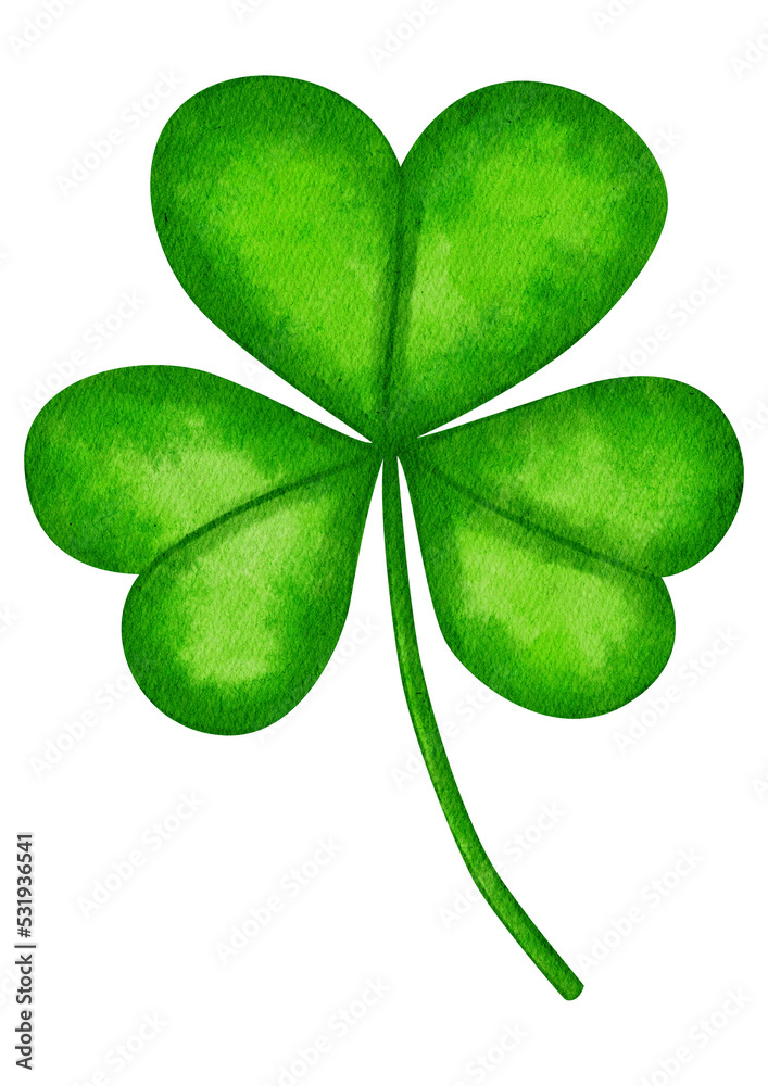 green clover leaf watercolor illustration green clover leaf watercolor illustration