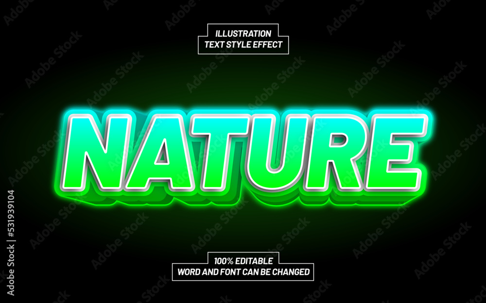 Nature 3D Bold Text Style Effect