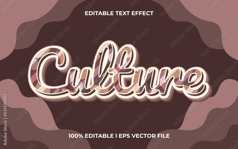 culture 3d text effect with vintage theme. vintage text lettering ...