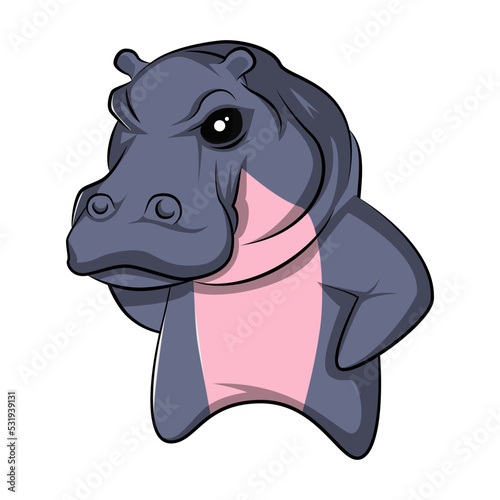 hippo cartoon vector
