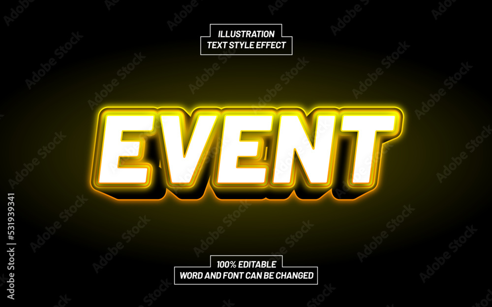Event 3D Bold Text Style Effect