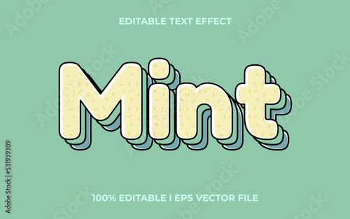 mint 3d text effect with stylish theme. green text lettering typography font style