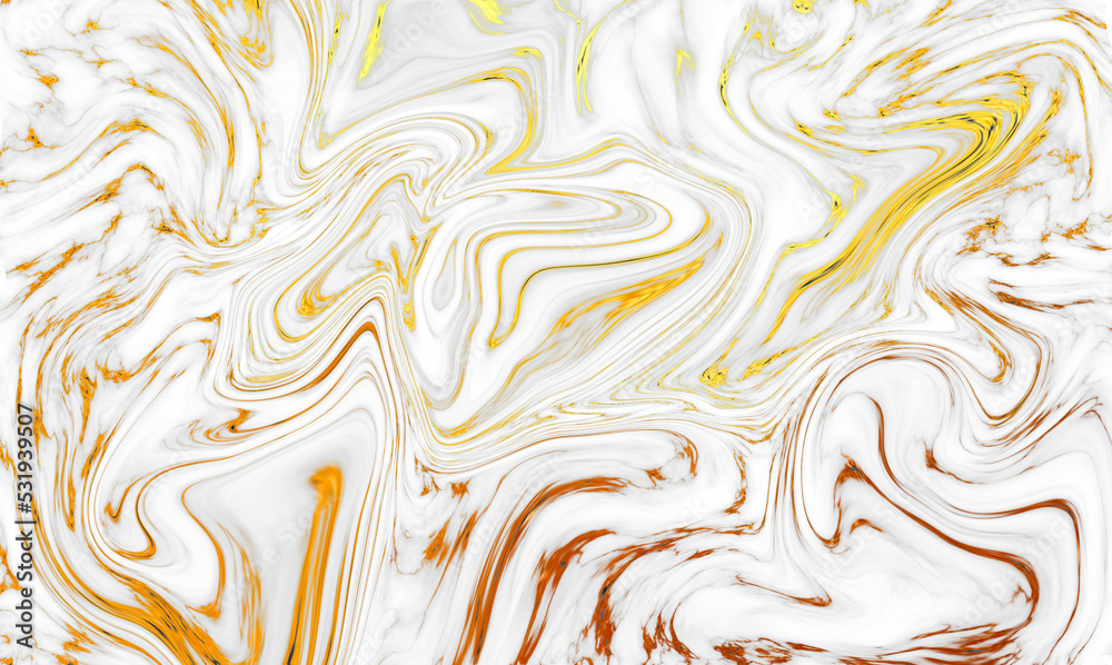 3d gold and white abstraction, marble for the background. Functional art.