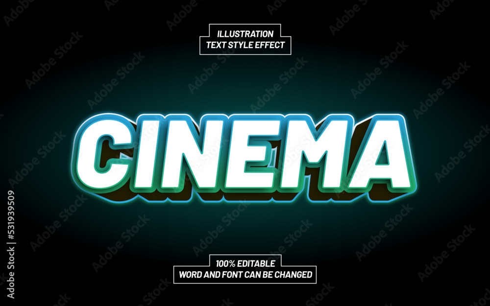 Cinema 3D Bold Text Style Effect