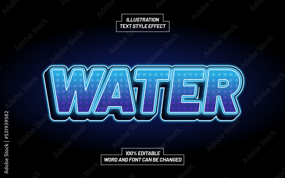 Water 3D Bold Text Style Effect