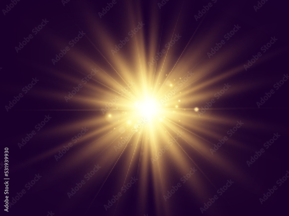 	
Bright beautiful star.Vector illustration of a light effect on a transparent background.