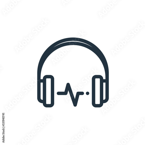 Headphones icon isolated on a white background.  Headphones symbol for web and mobile apps.