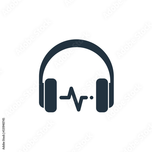 Headphones icon in trendy flat style isolated on white background. Headphones symbol for web and mobile apps.
