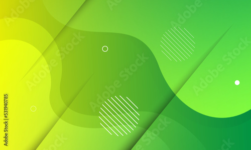 Abstract green and yellow color background. Liquid color background design. Fluid shapes composition. Eps10 vector