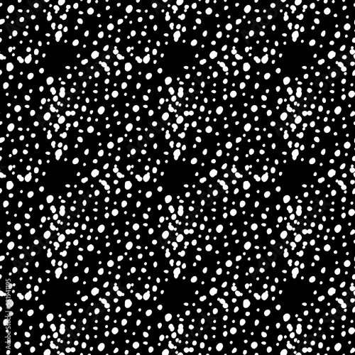 Vector. Hand drawn polka dot texture. Spotted grey, black and white background. Geometric abstract pattern with hand drawn circles. Drawn dots in the shape of a circle. Flow, halftone gradient.