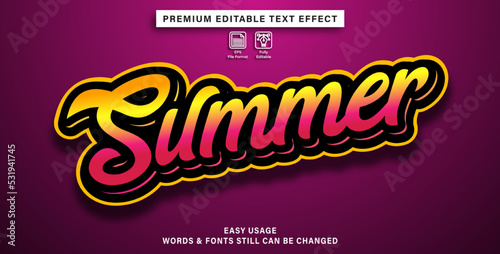 Graffiti style summer editable text effect