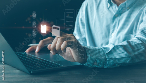 Quadro su tela Business processes, Document Management System (DMS), and Automation software to archive and efficiently manage information files