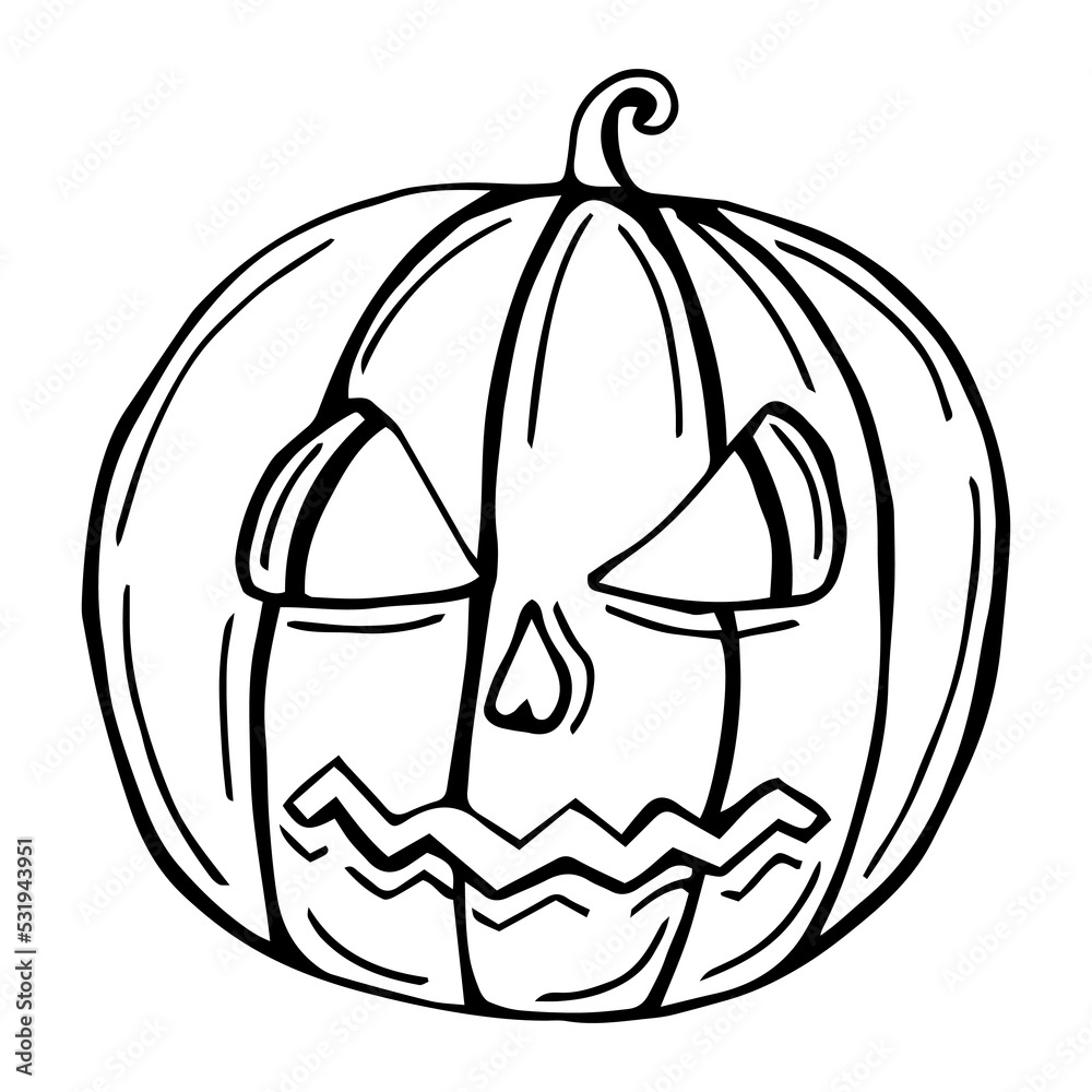 Hand drawn pumpkin isolated on white background. Hand drawn pumpkin isolated on white background.