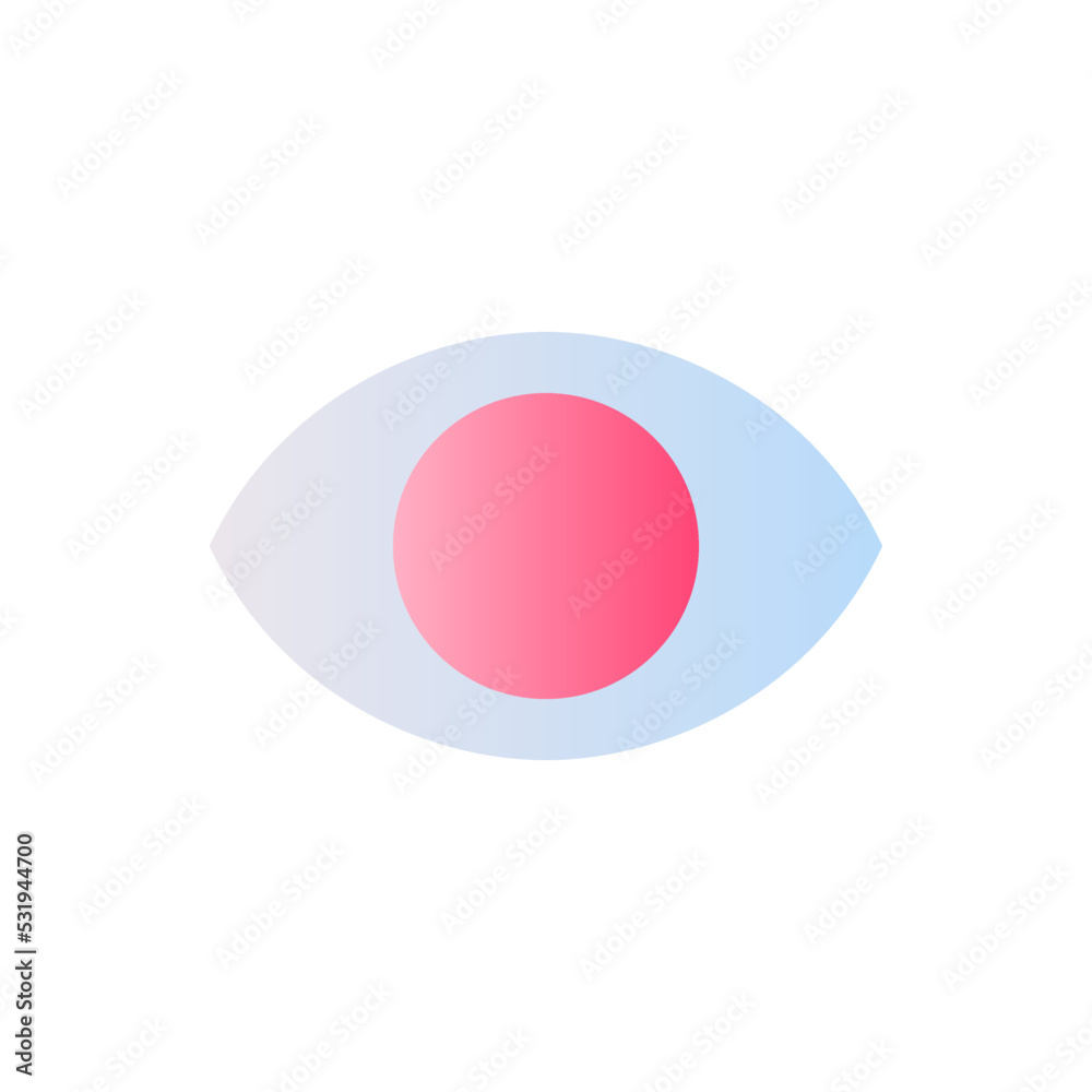 Eye flat gradient two-color ui icon. Part of human body. Organ of perception. Visual system. Simple filled pictogram. GUI, UX design for mobile application. Vector isolated RGB illustration Eye flat gradient two-color ui icon. Part of human body. Organ of perception. Visual system. Simple filled pictogram. GUI, UX design for mobile application. Vector isolated RGB illustration